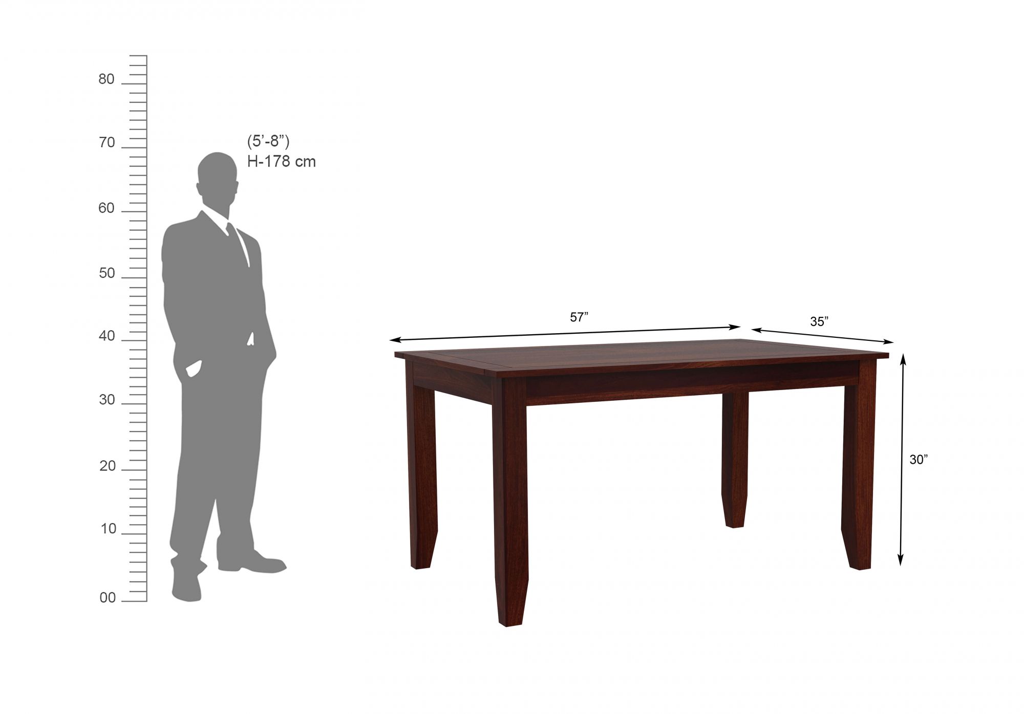 Corsica Sheesham Wood Dining Table 6 Seater