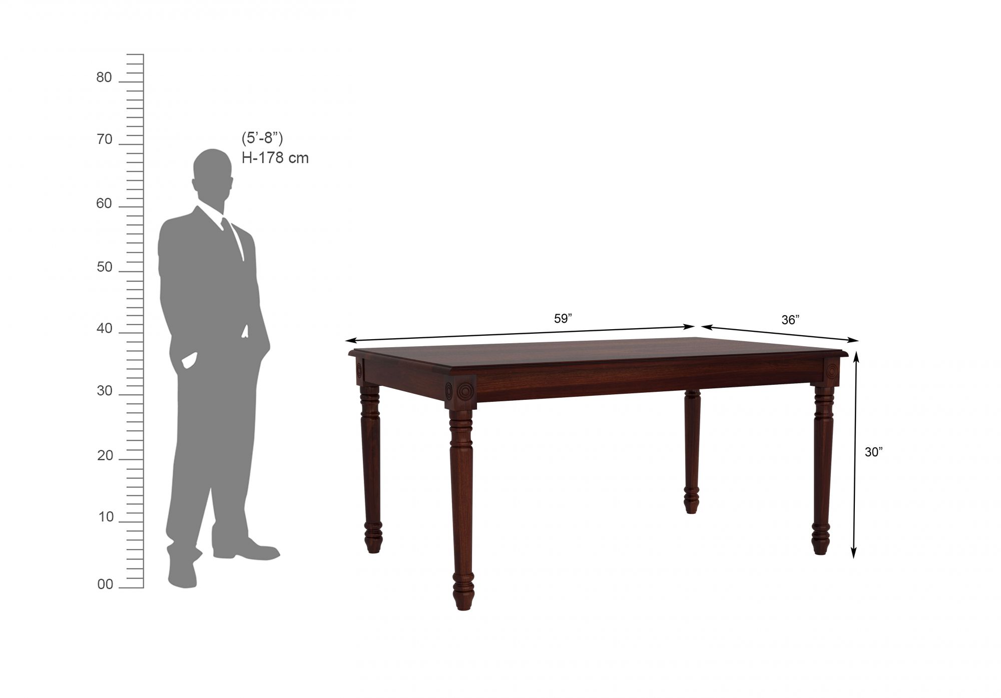 Harris Sheesham Wood Dining Table 6 Seater