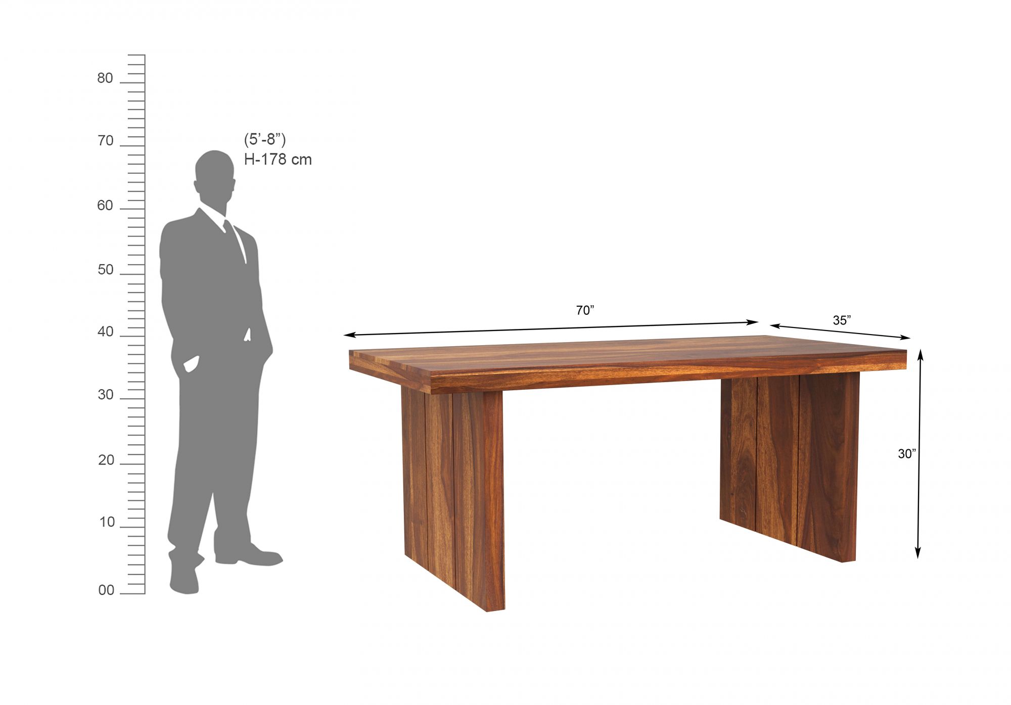 Comino Sheesham Wood Dining Table 6 Seater