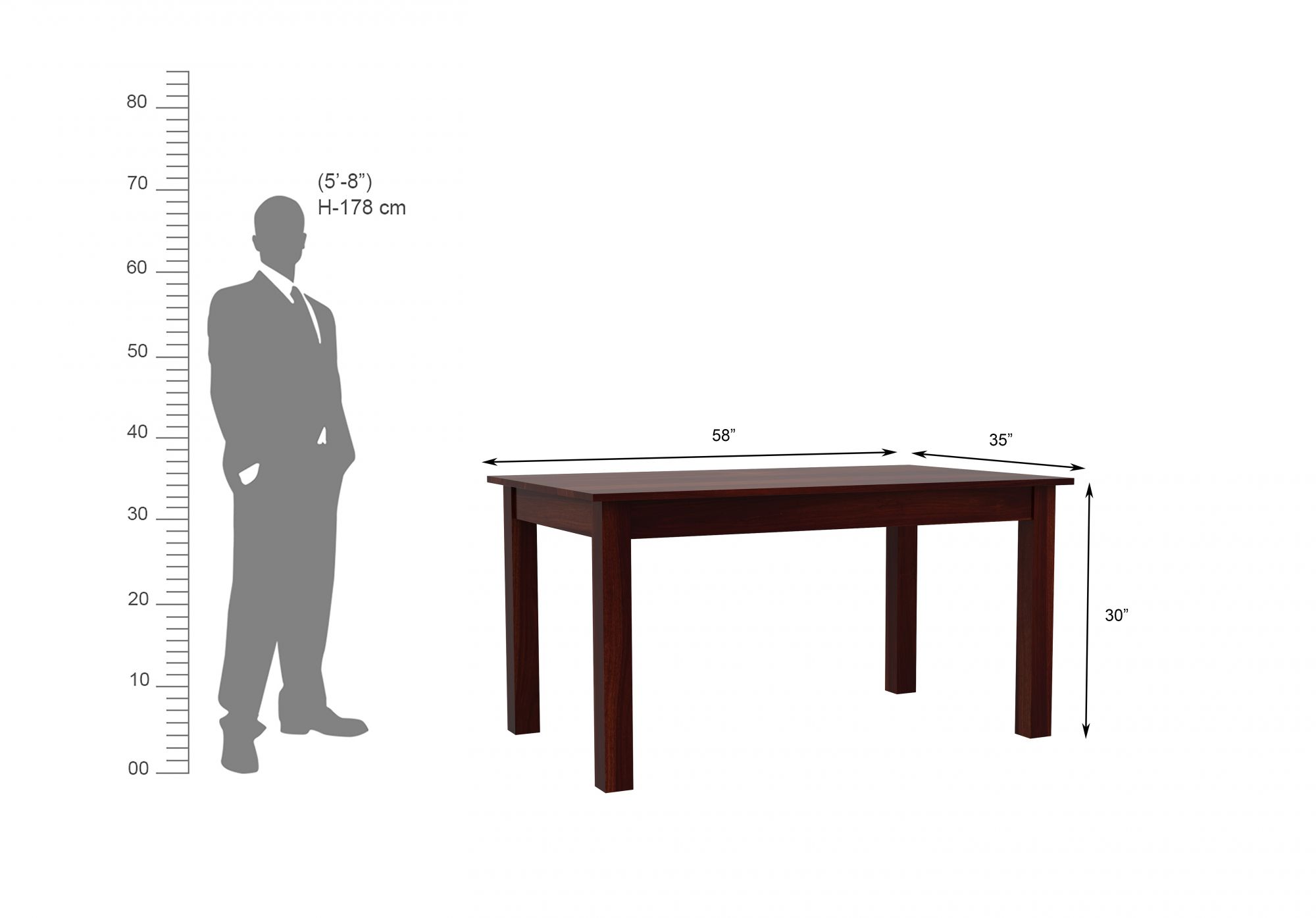 Nile Sheesham Wood Dining Table 6 Seater