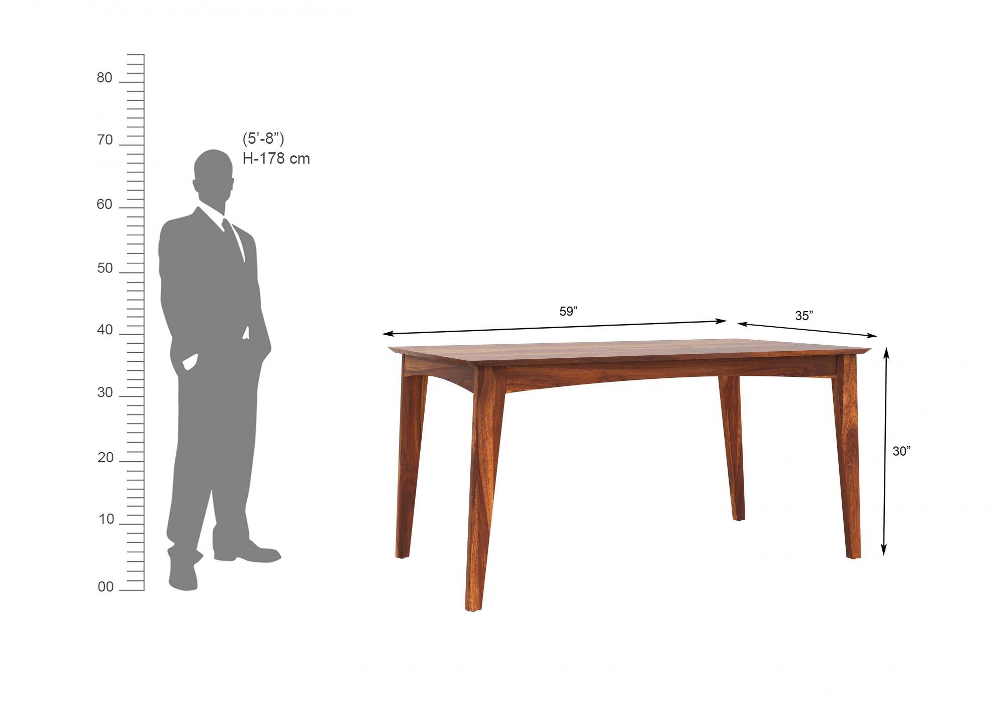 Gozo Sheesham Wood Dining Table 6 Seater