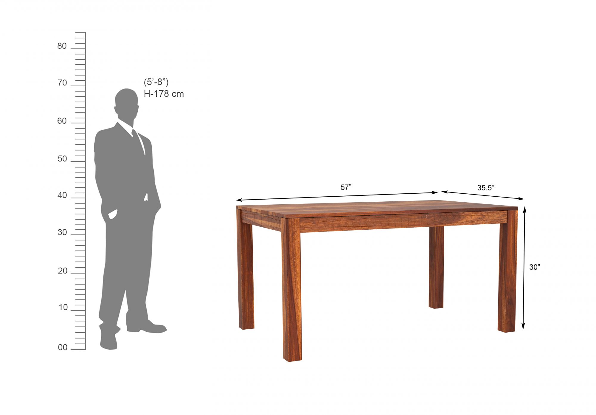 Gotland Sheesham Wood Dining Table 6 Seater