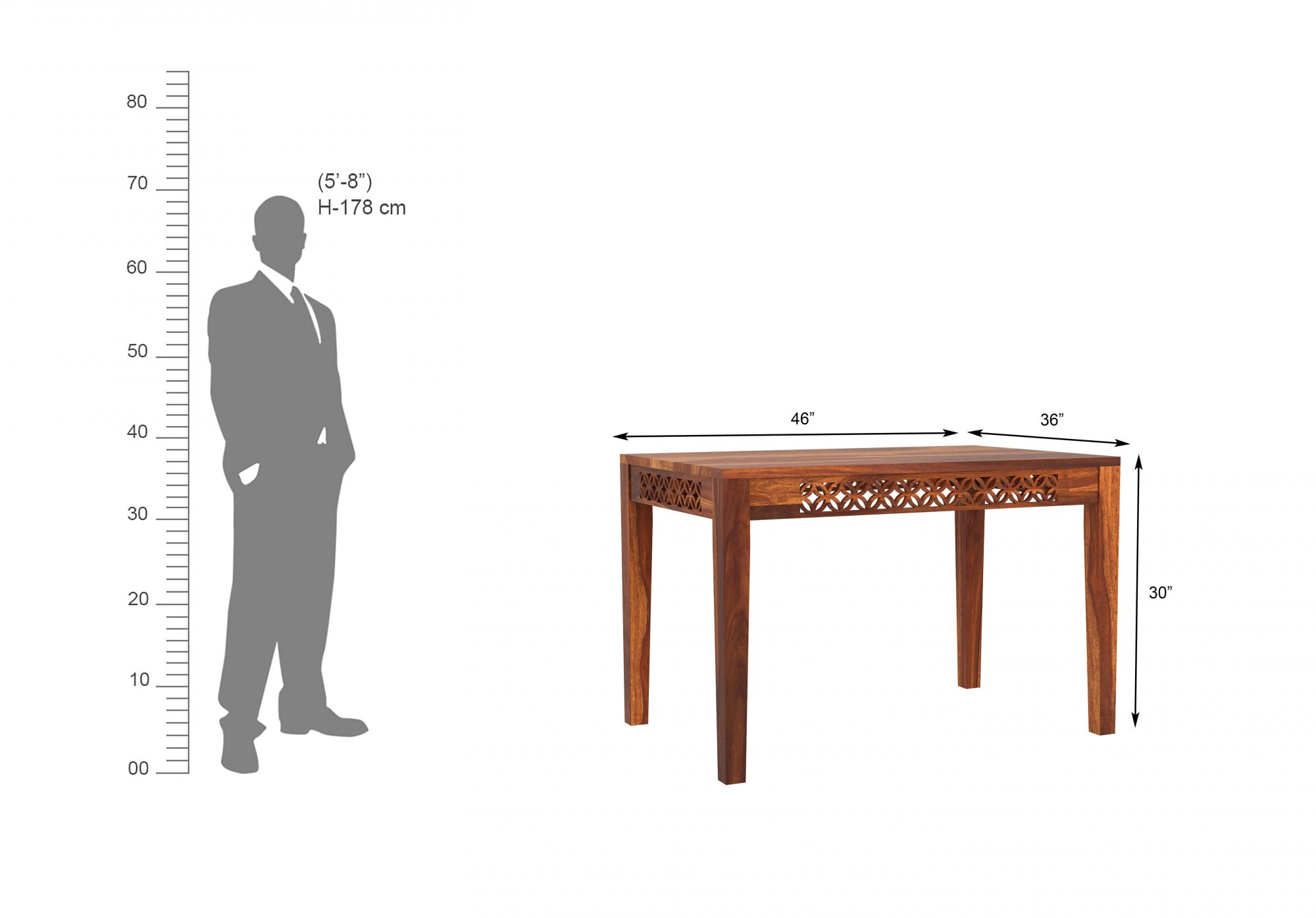 Malta Sheesham Wood Dining Table 4 Seater