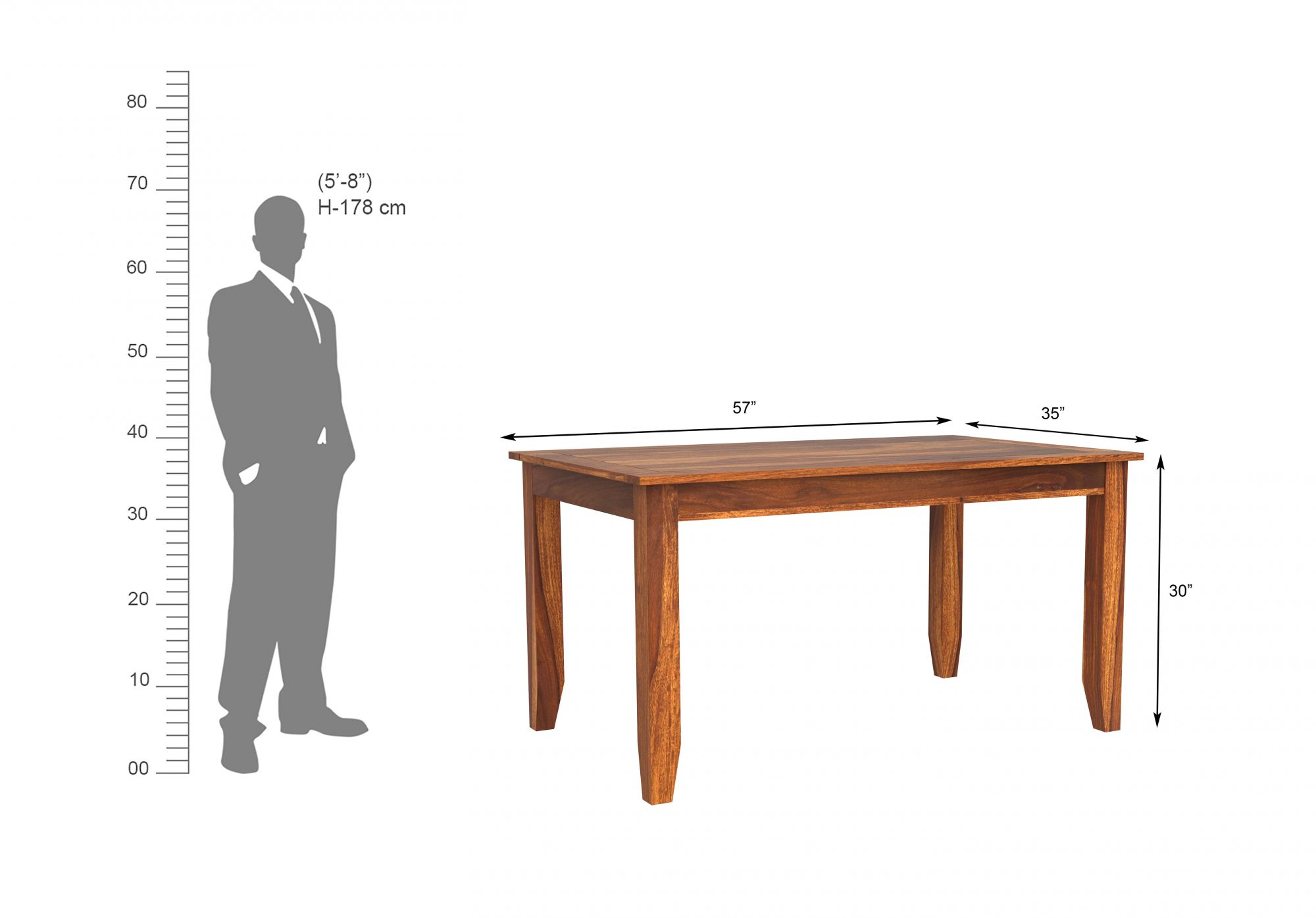 Corsica Sheesham Wood Dining Table 6 Seater