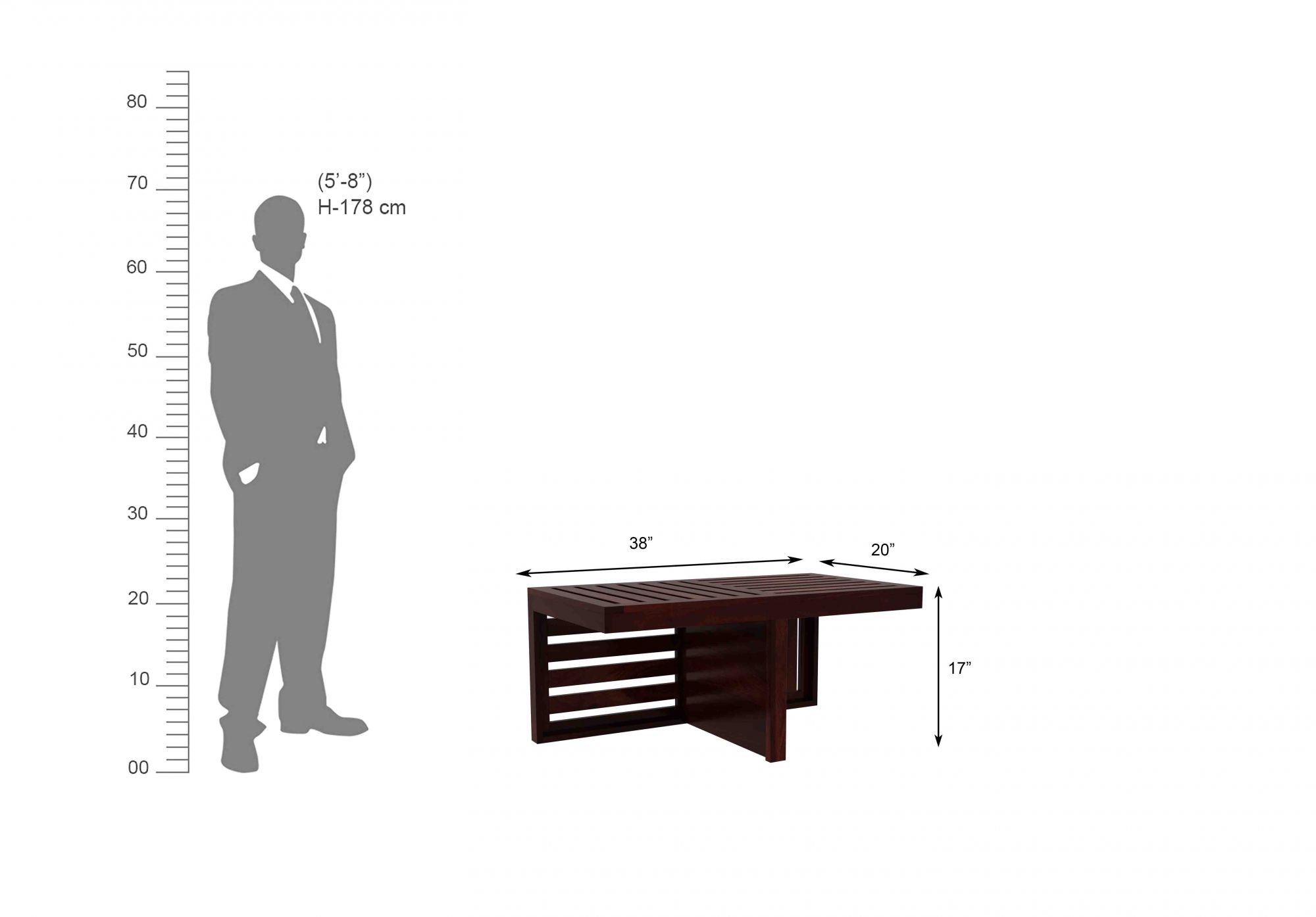 Marina 2 Stool Coffee Table Grey Walnut