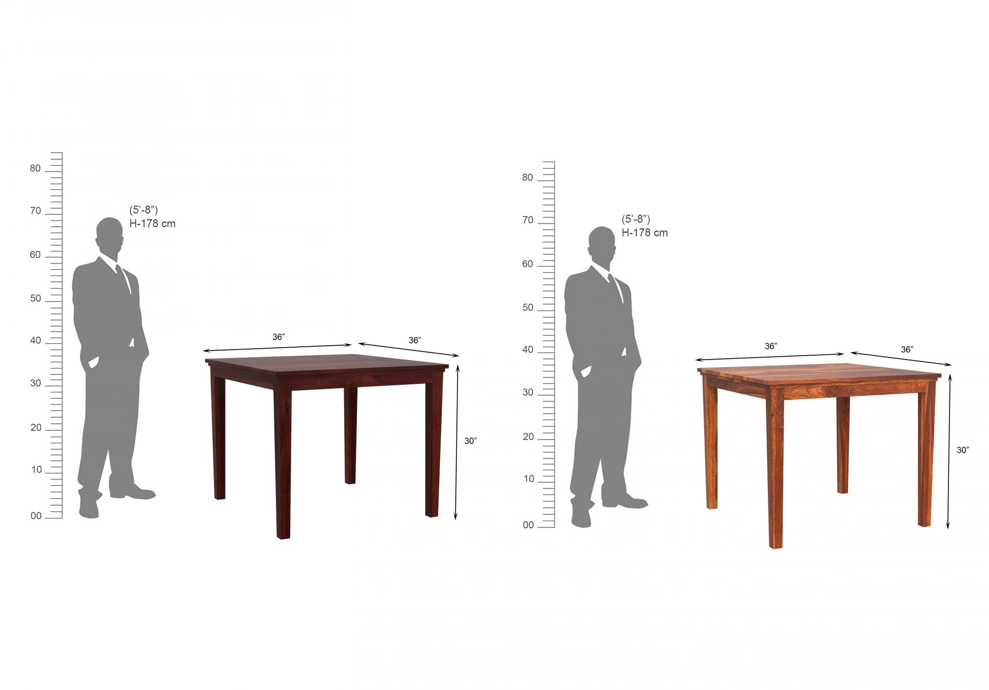 Crater 4 Seater Wooden Dining Table