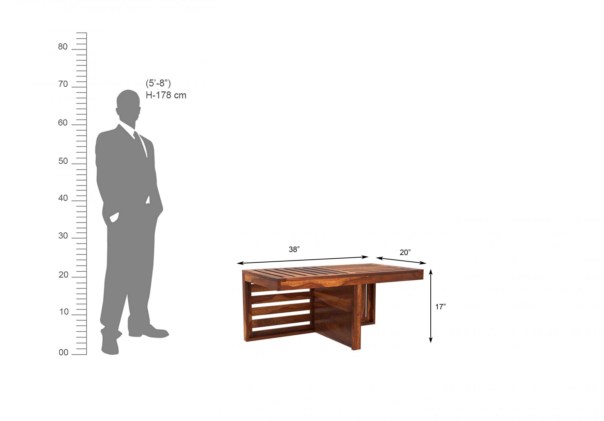 Marina 2 Stool Coffee Table Beige Teak