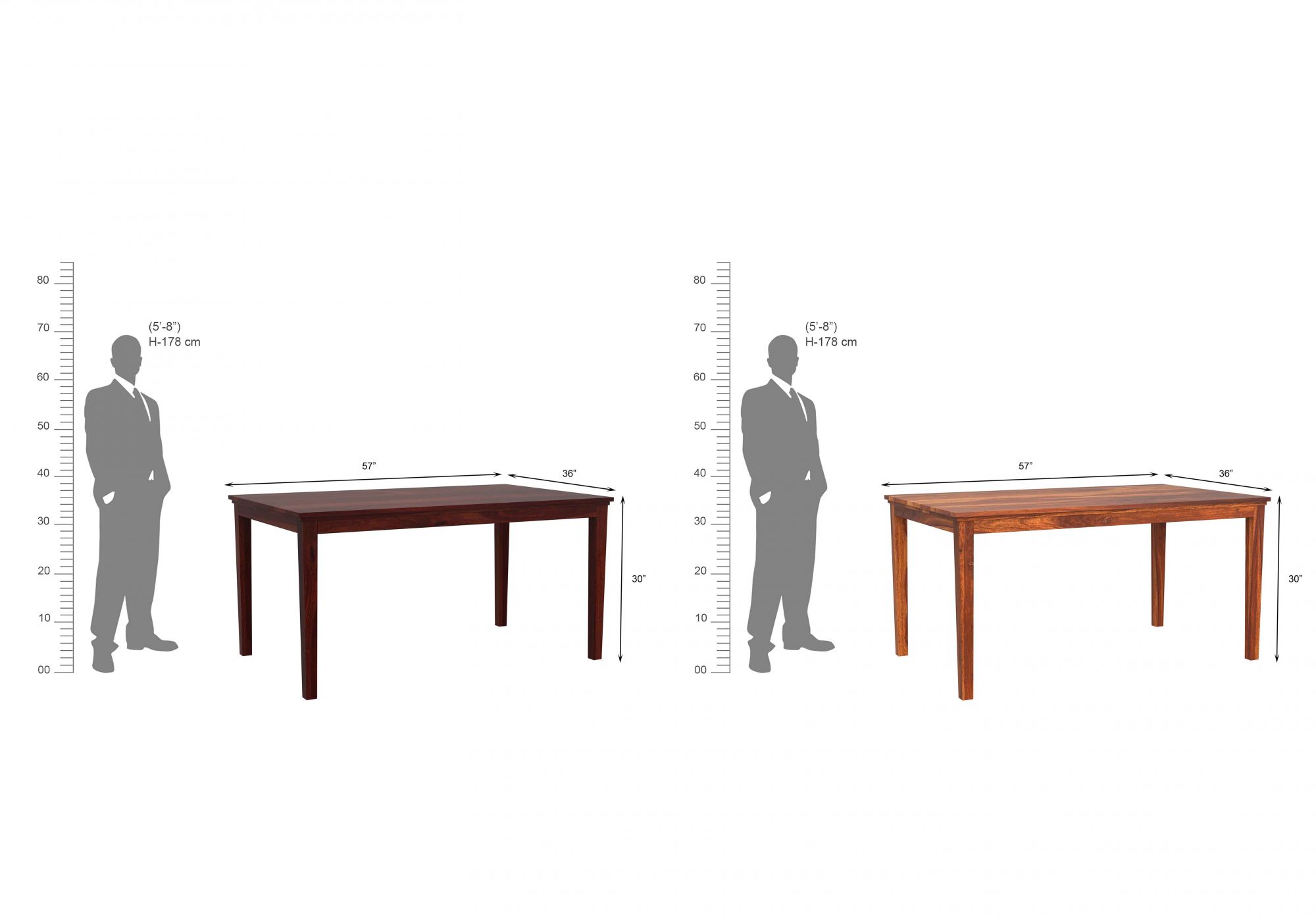 Crater Sheesham Wood Dining Table 6 Seater