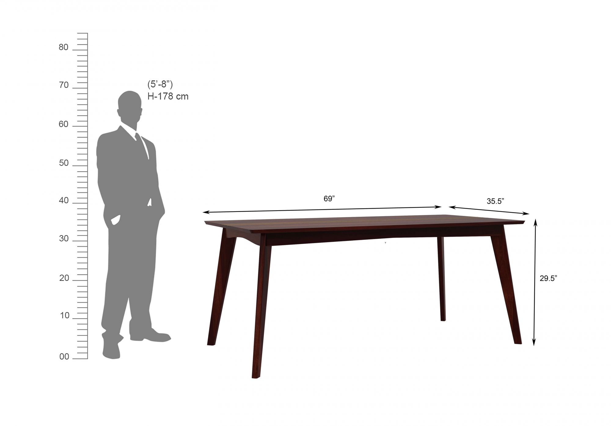 Congo Sheesham Wood Dining Table 6 Seater