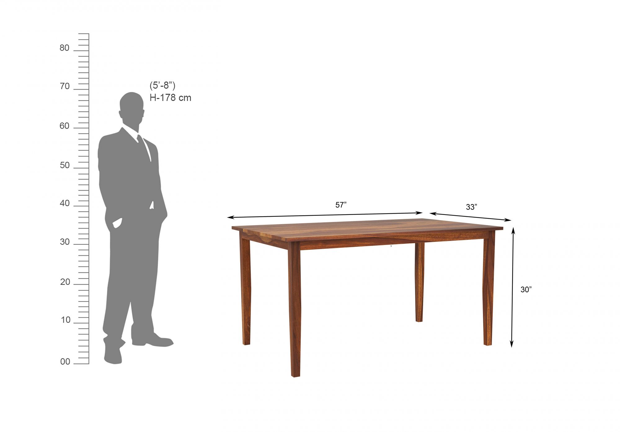 Niger Sheesham Wood Dining Table 6 Seater