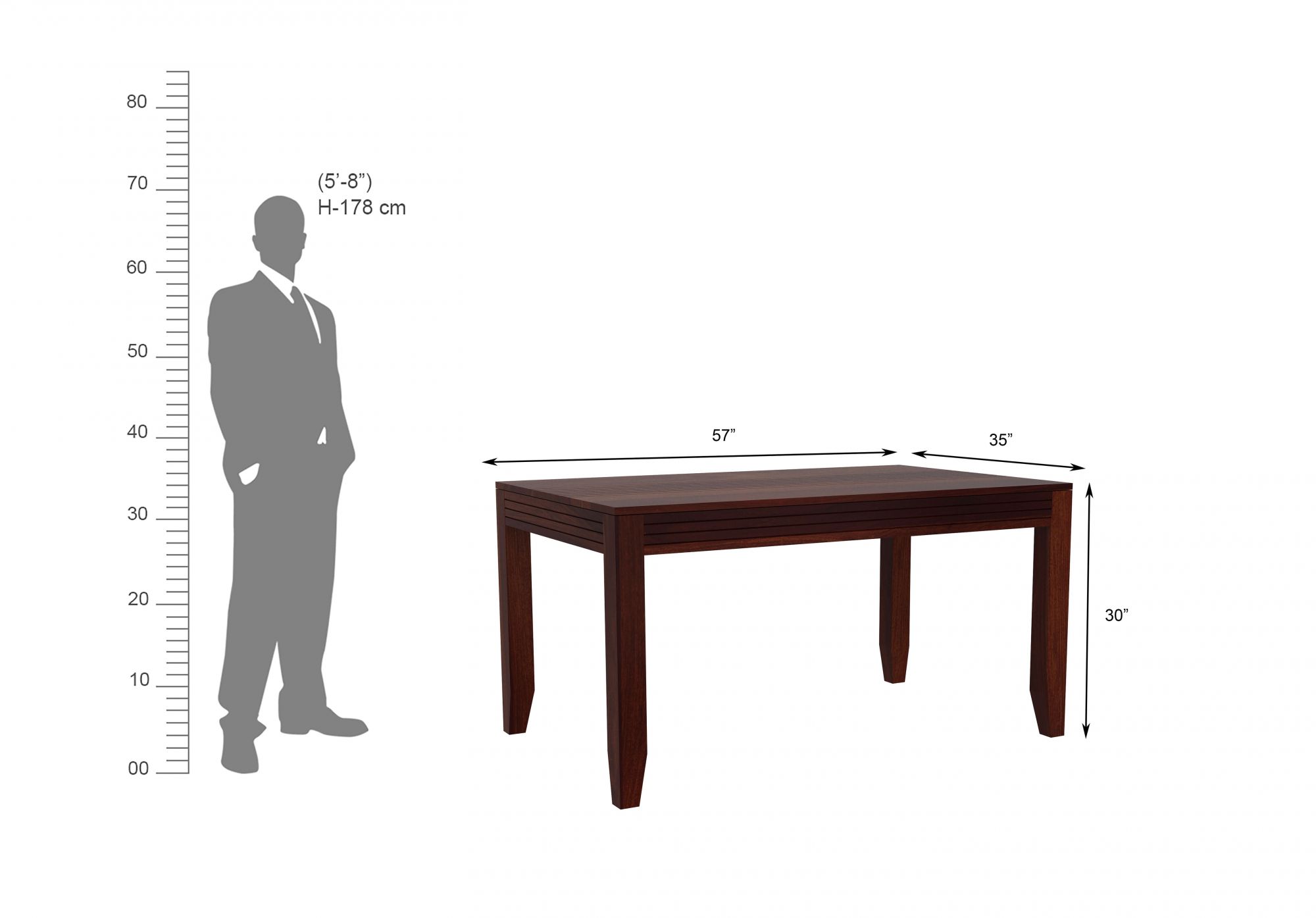 Mantaro Sheesham Wood Dining Table 6 Seater