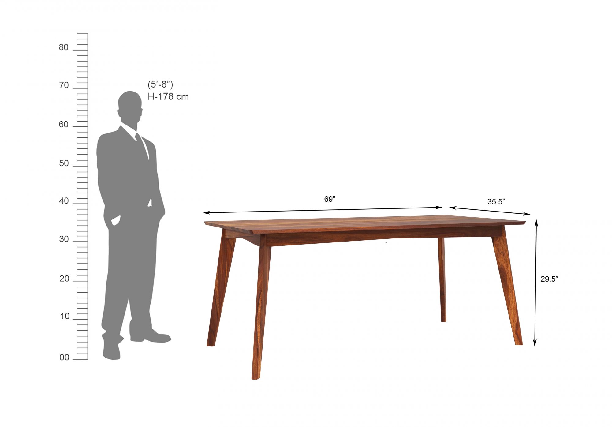 Congo Sheesham Wood Dining Table 6 Seater