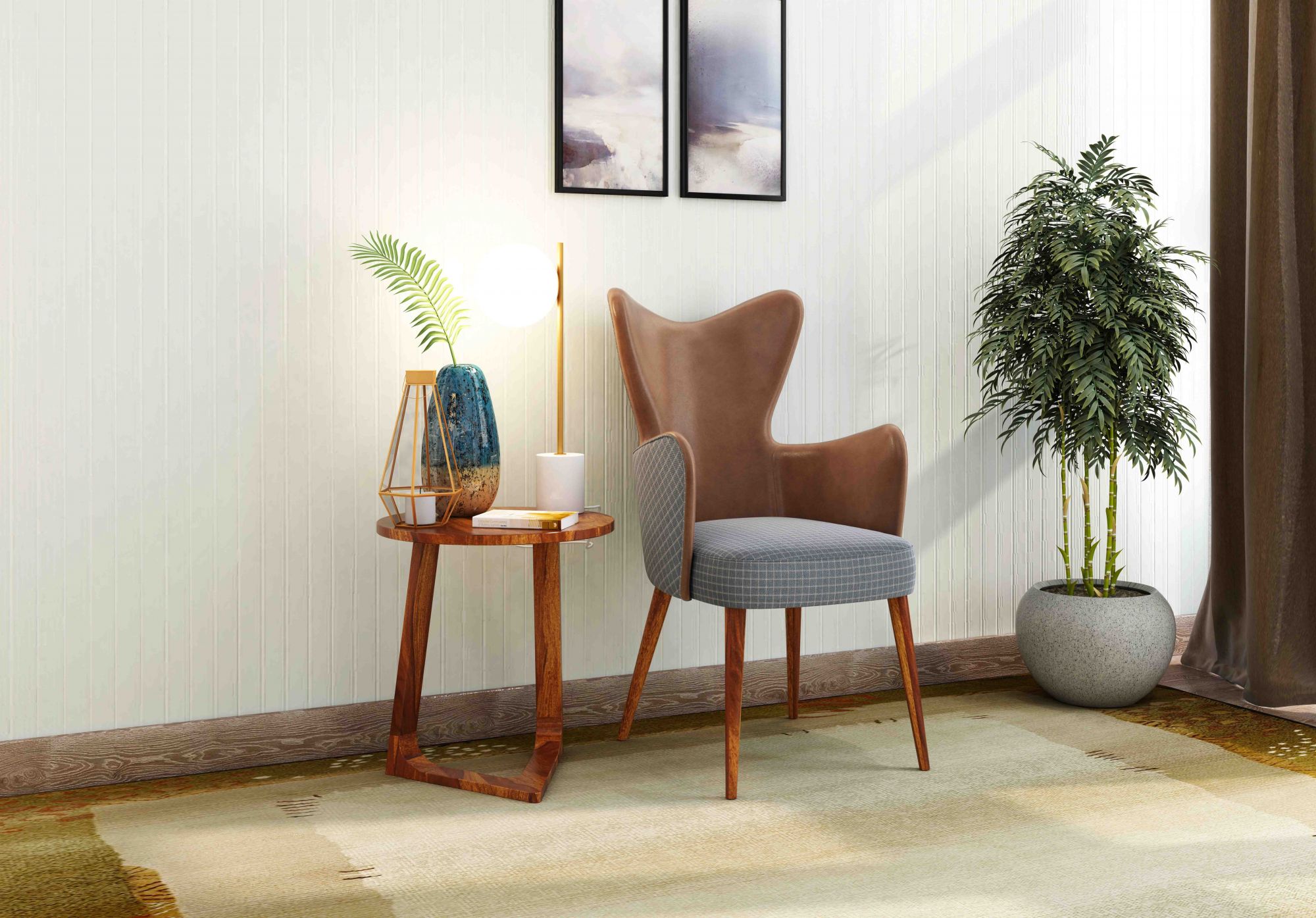 Moheli Side Table For Bedroom Teak finish