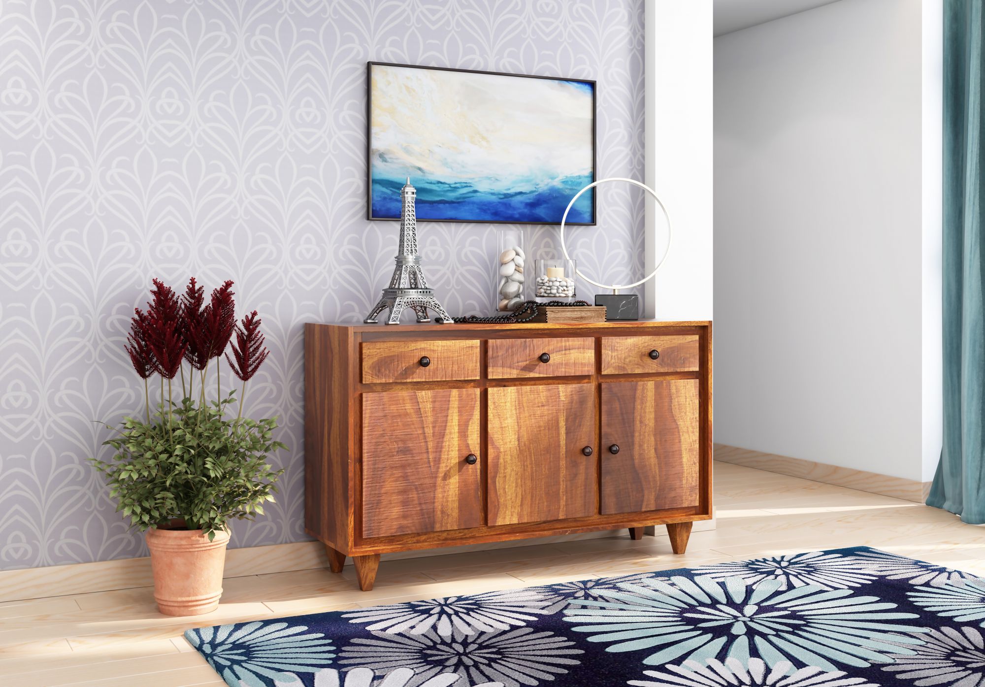 Regal Wooden Chest of Drawers