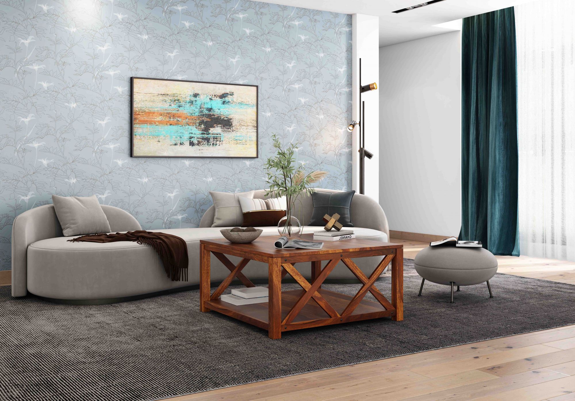 Bliss Wooden Center Table Walnut