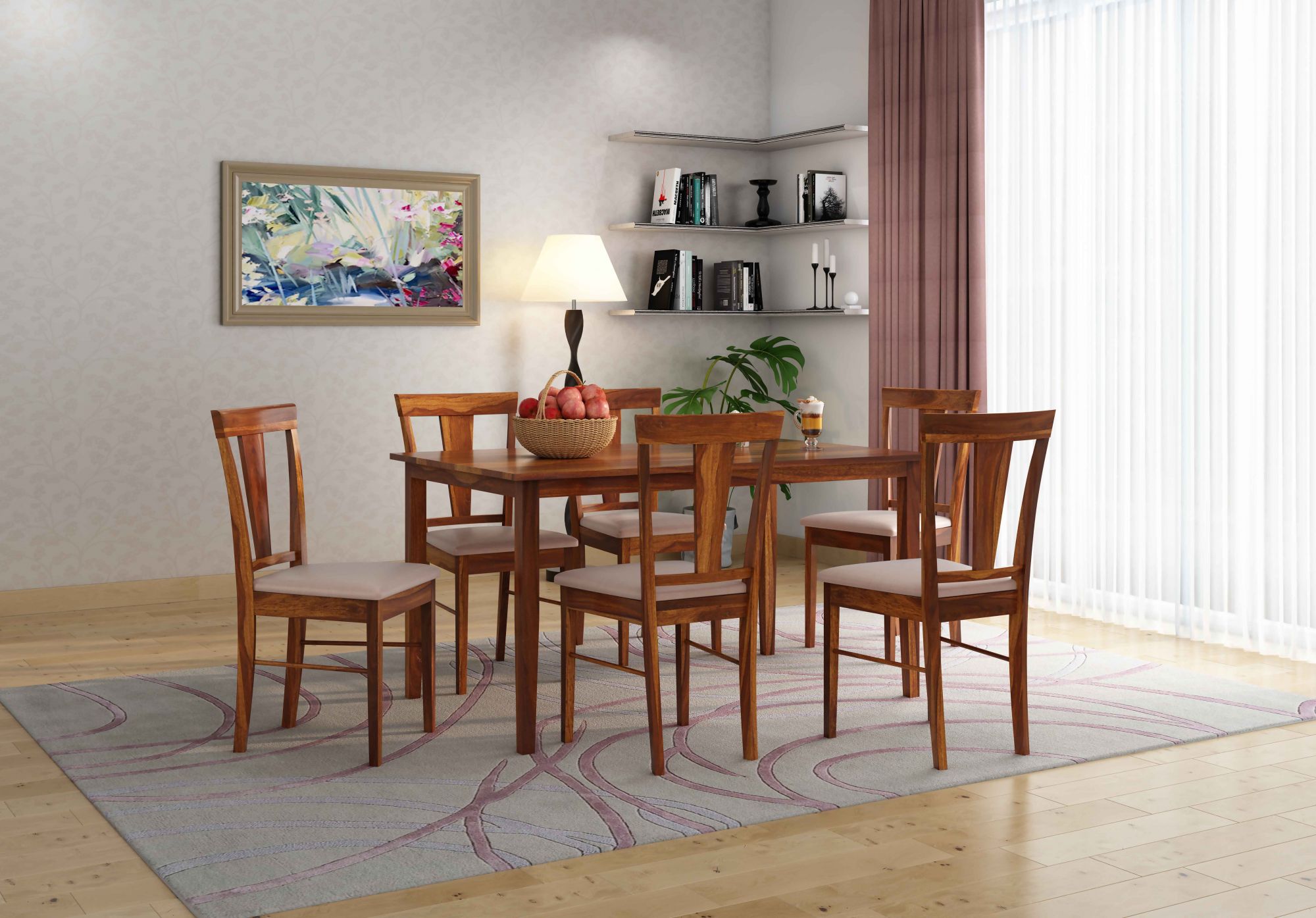 Amur Sheesham Wood Dining Table 6 Seater