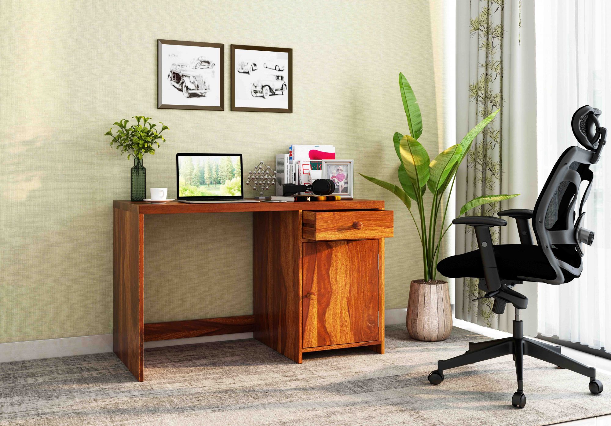 Comfort Study Table With Drawer Teak finish