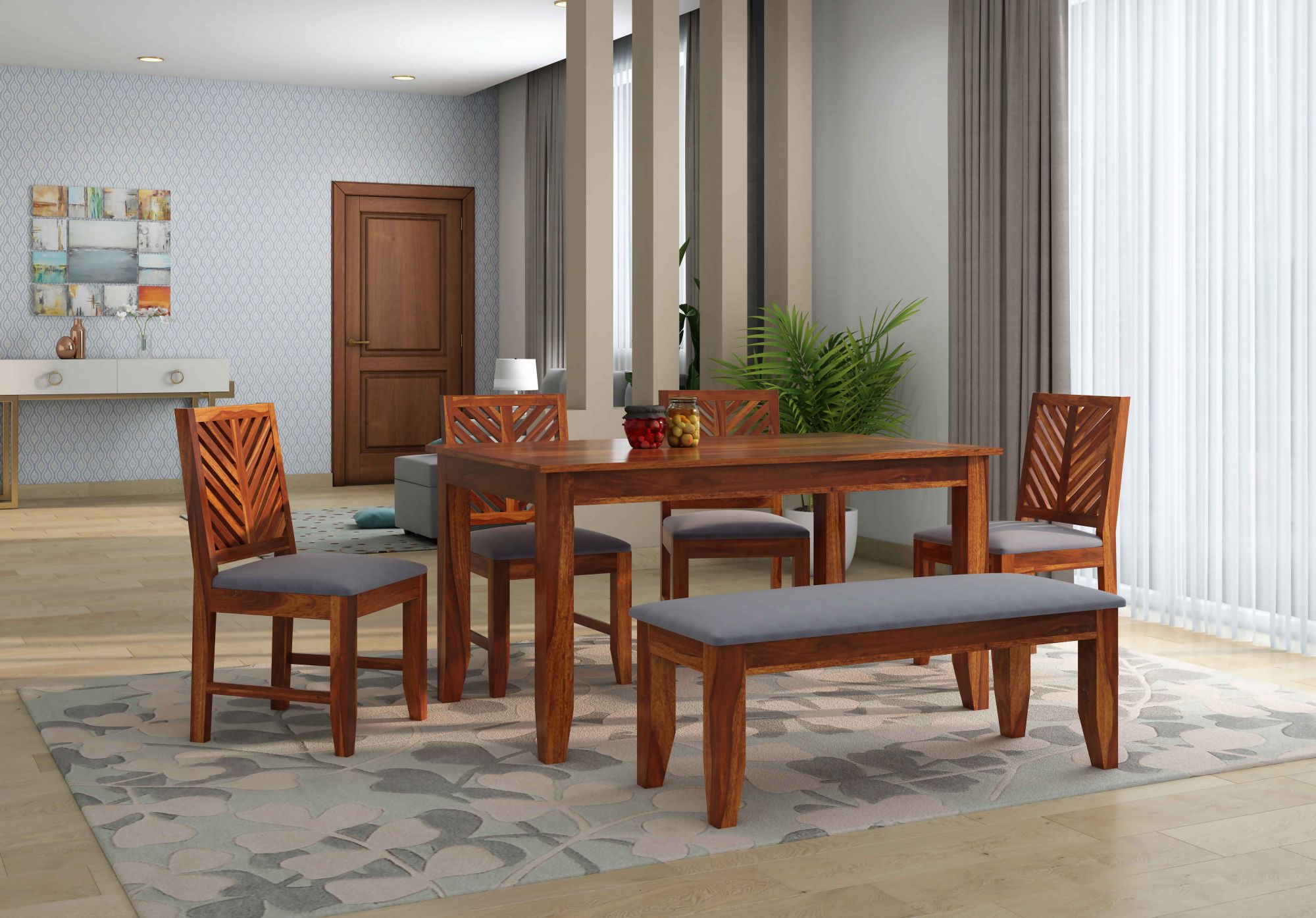 Corsica Sheesham Wood Dining Table 6 Seater