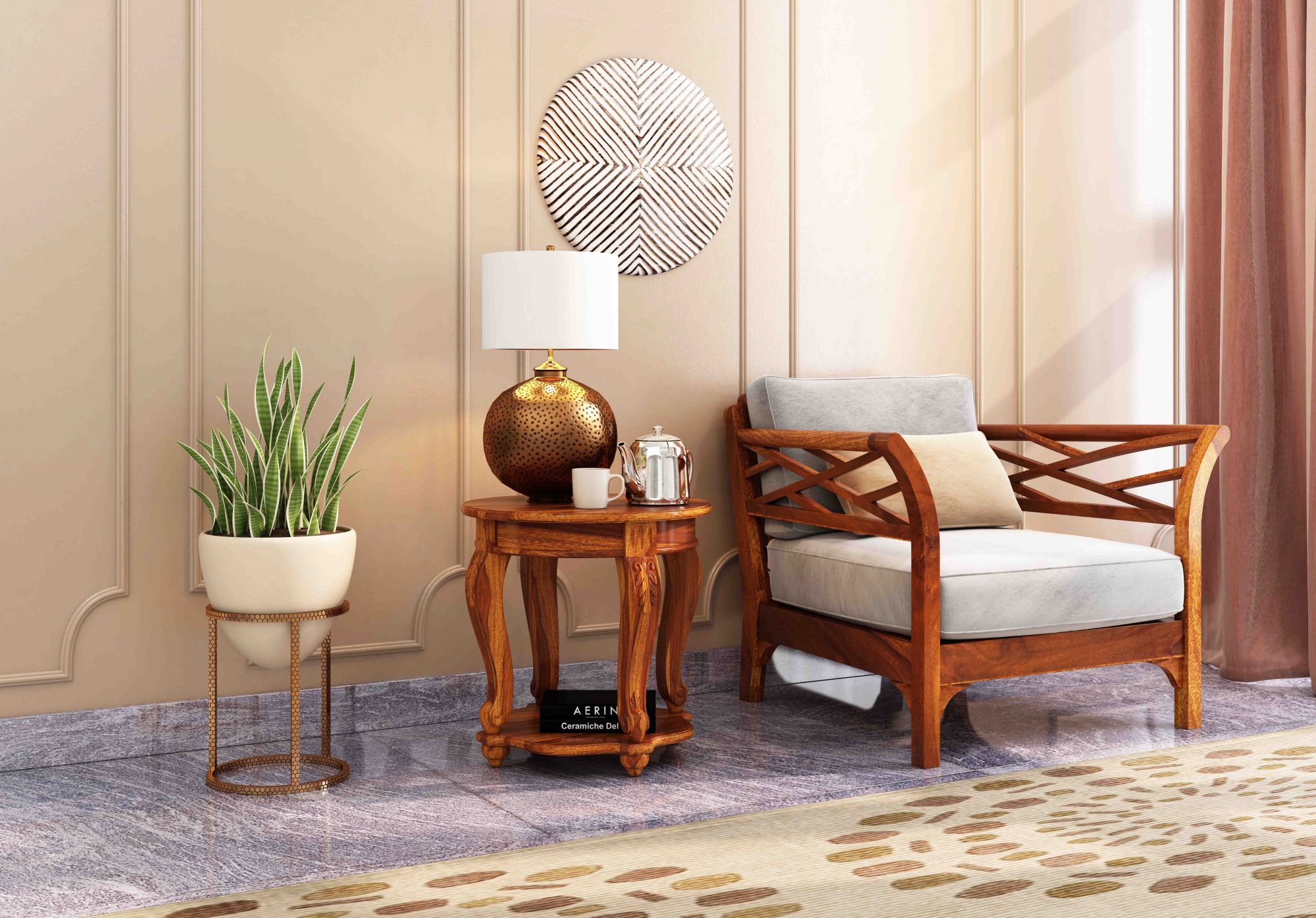 Azores Sheesham Wood Side Table