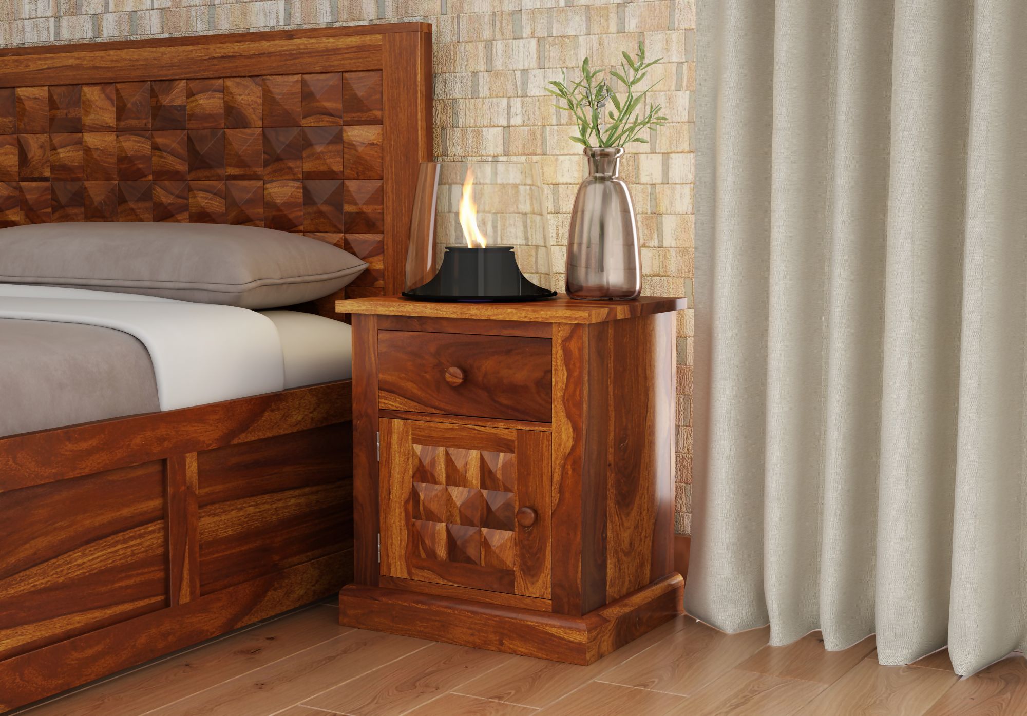 Diamond Bedside Table