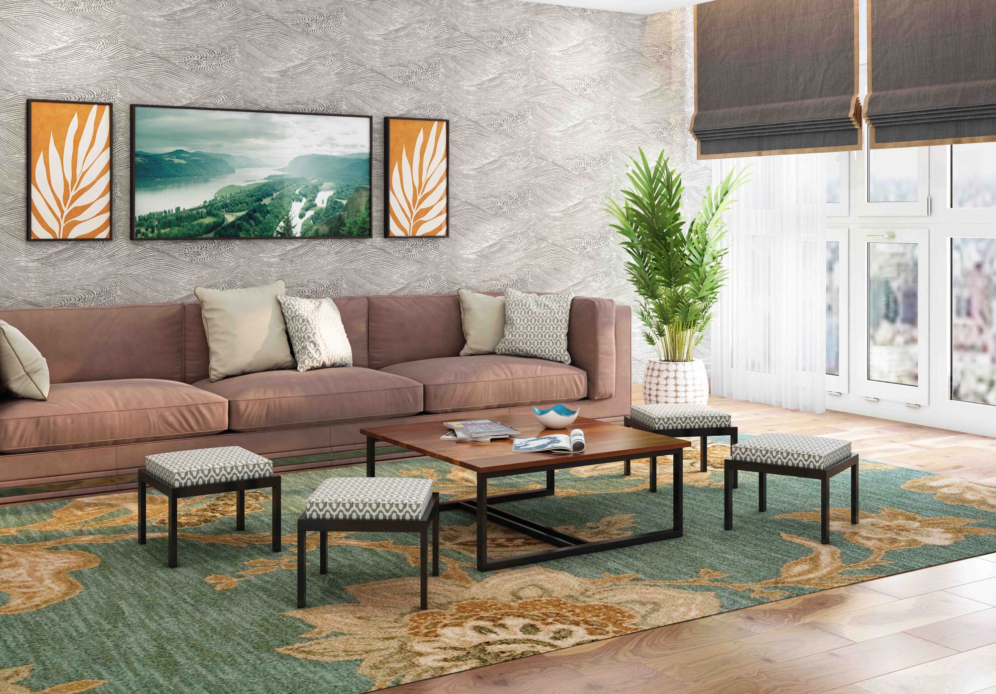 Falon 4 Stool Coffee Table