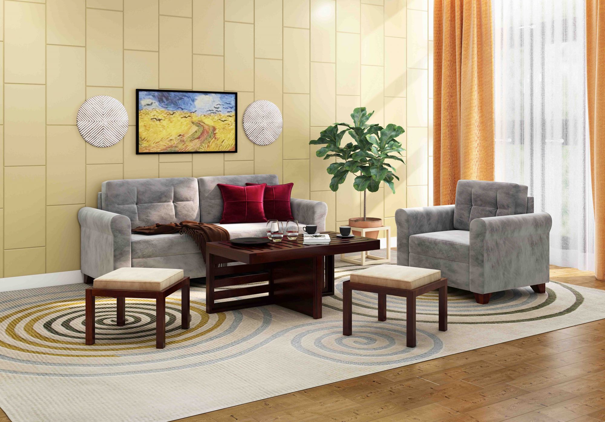 Marina 2 Seater Coffee Table Teak finish