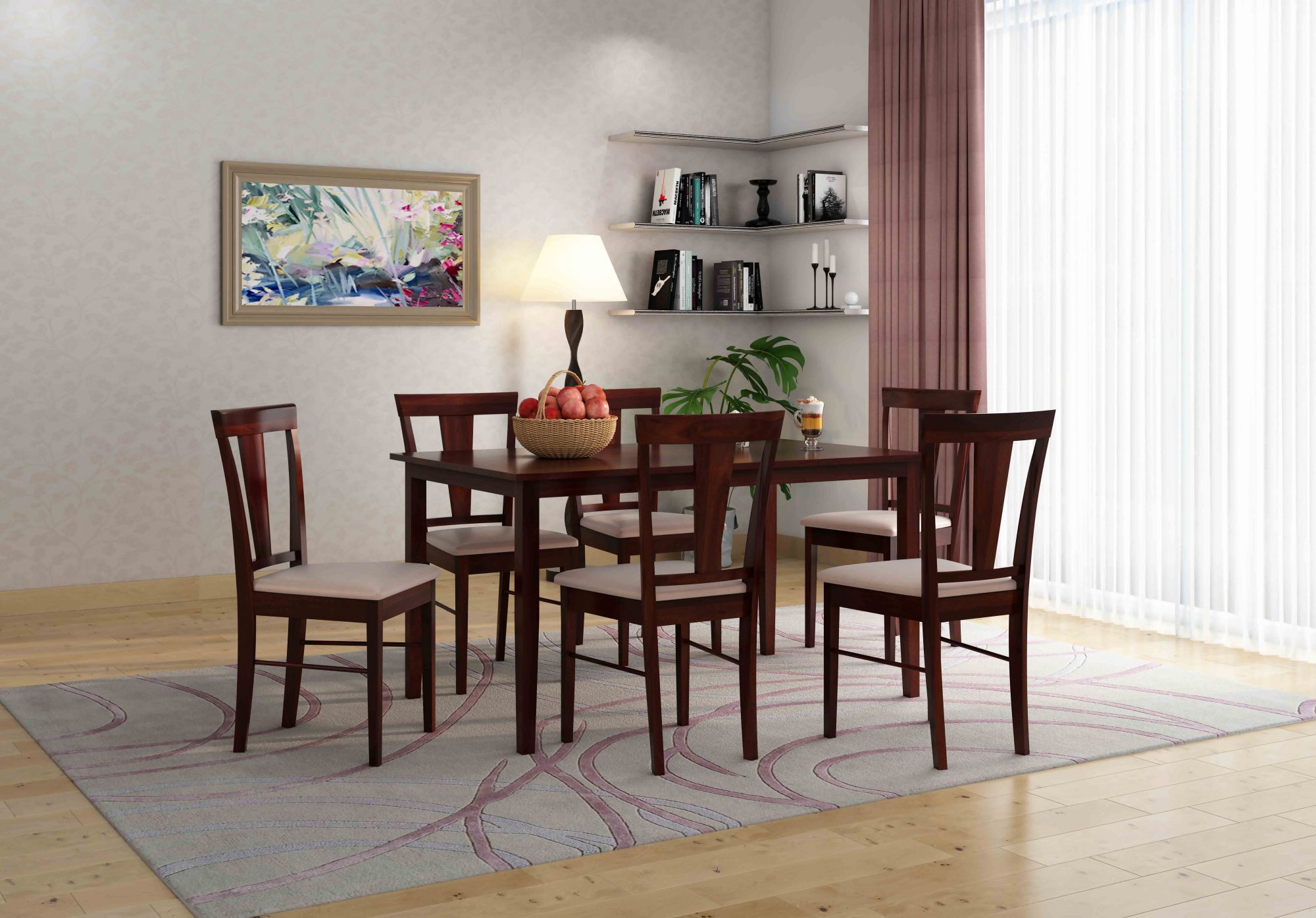 Amur Sheesham Wood Dining Table 6 Seater
