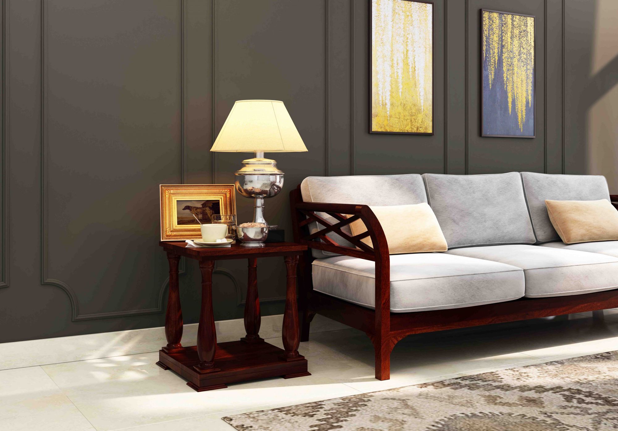 Aster Sheesham Wood Side Table