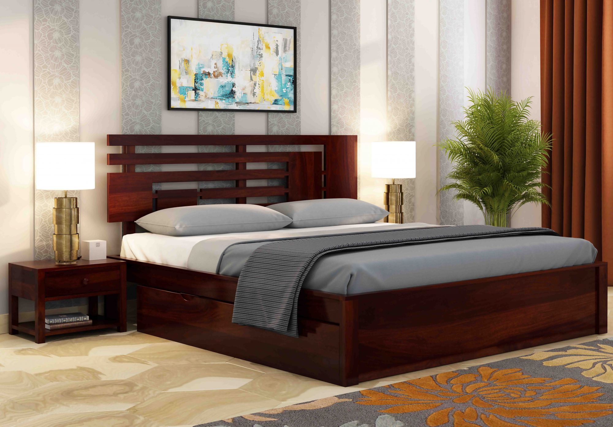 Borneo Bed With Side Drawer