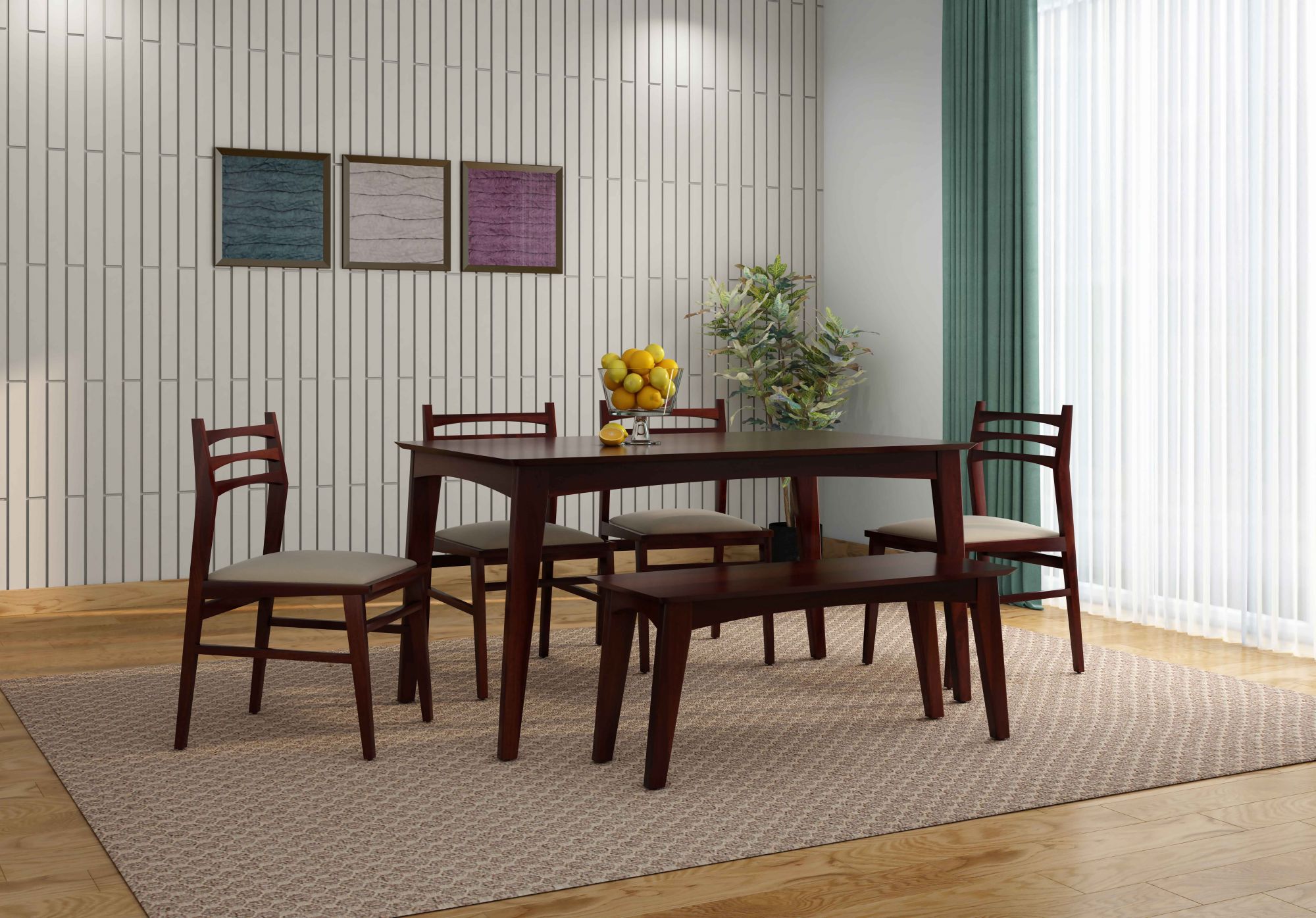 Gozo Sheesham Wood Dining Table 6 Seater