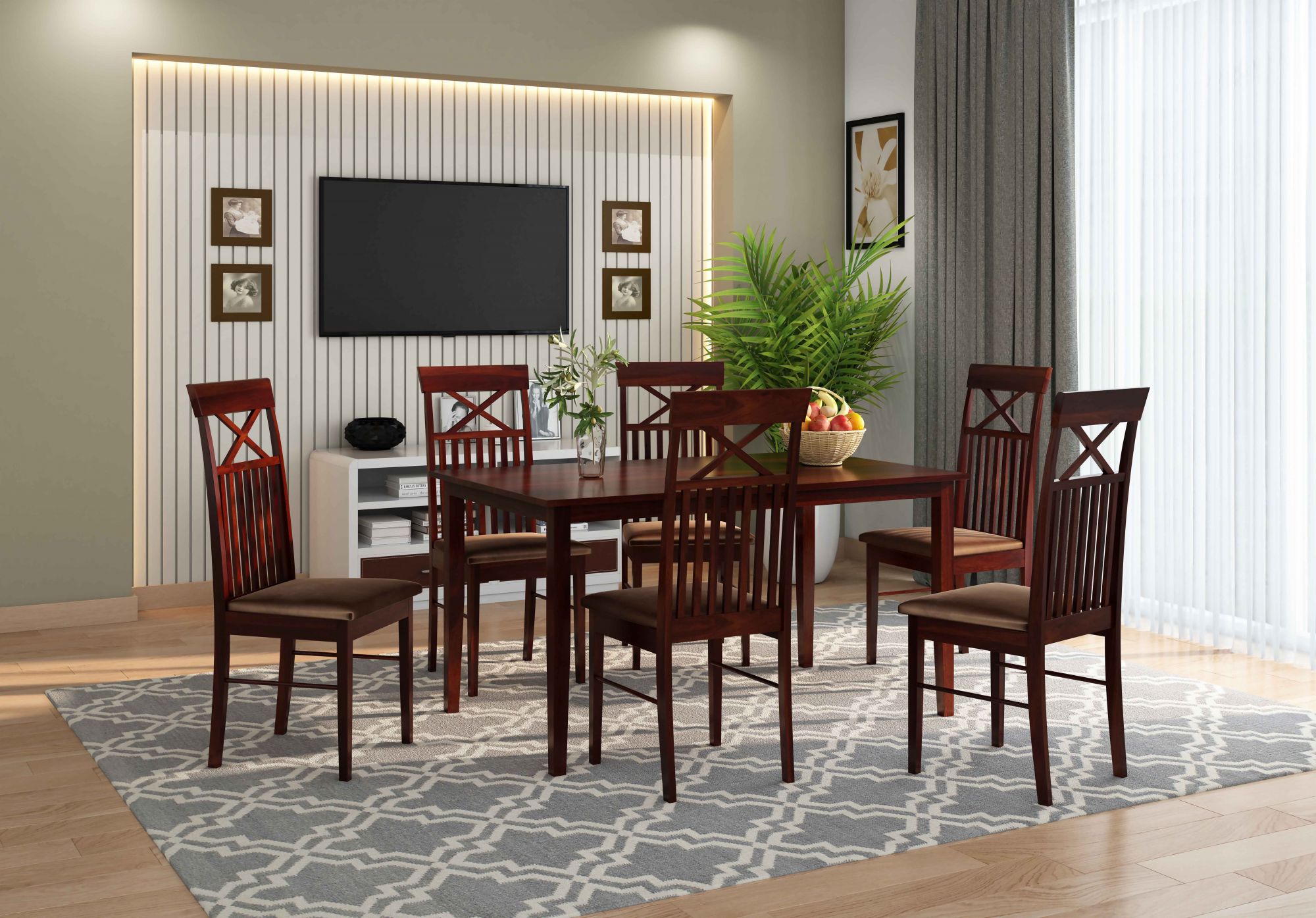 Murray Sheesham Wood Dining Table 6 Seater