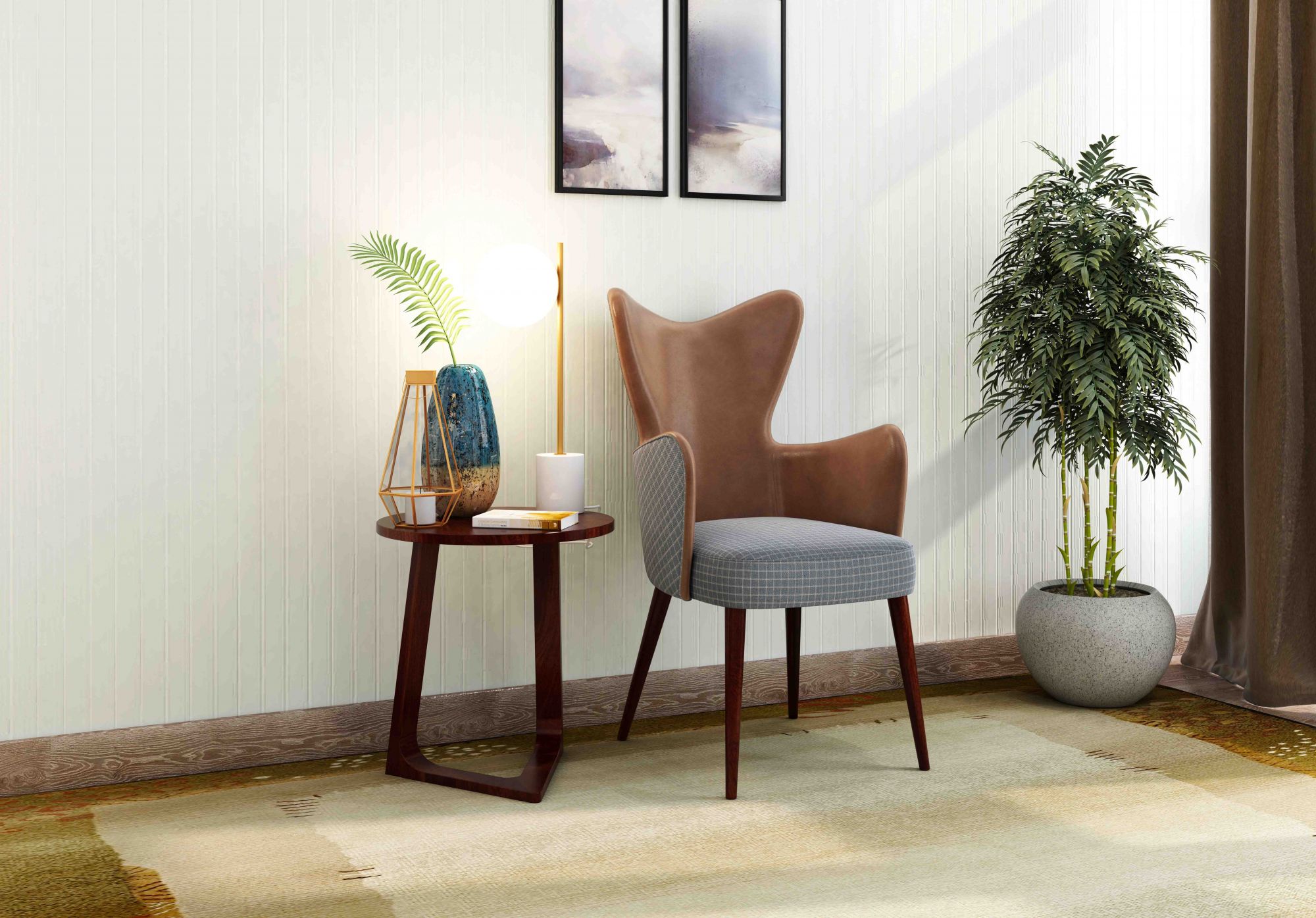 Moheli Side Table For Bedroom Walnut finish