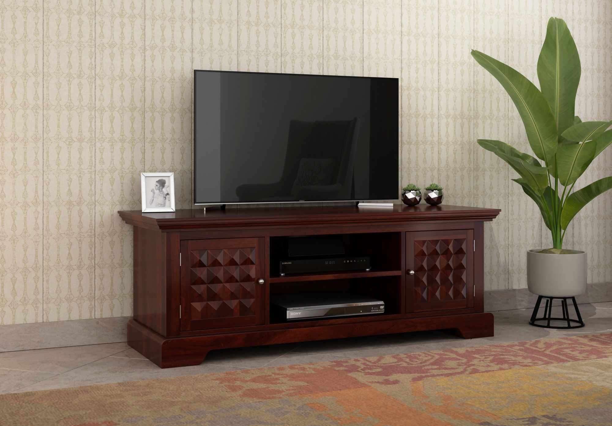 Diamond Sheesham Wood TV Unit