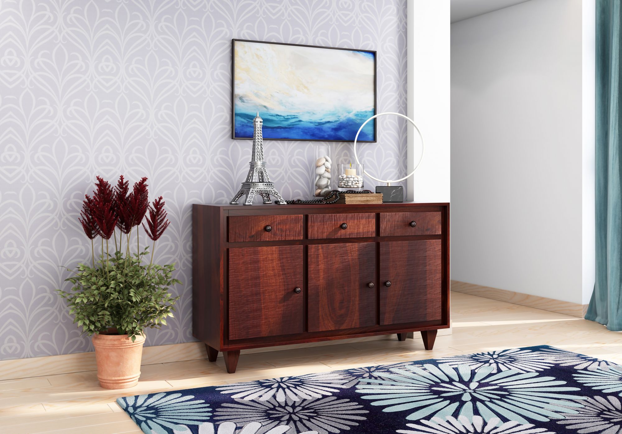 Regal Wooden Chest of Drawers