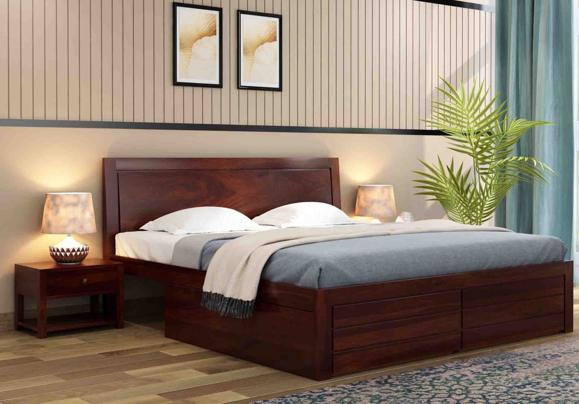 Baffin Sheesham Wood Bed With Side Drawer