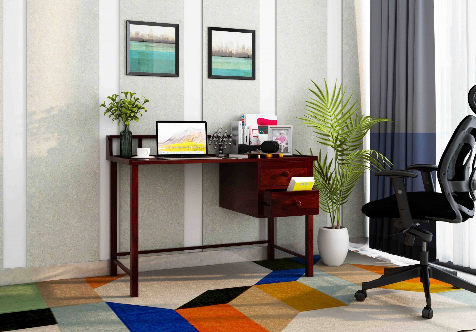 Himoni Study Table Walnut finish