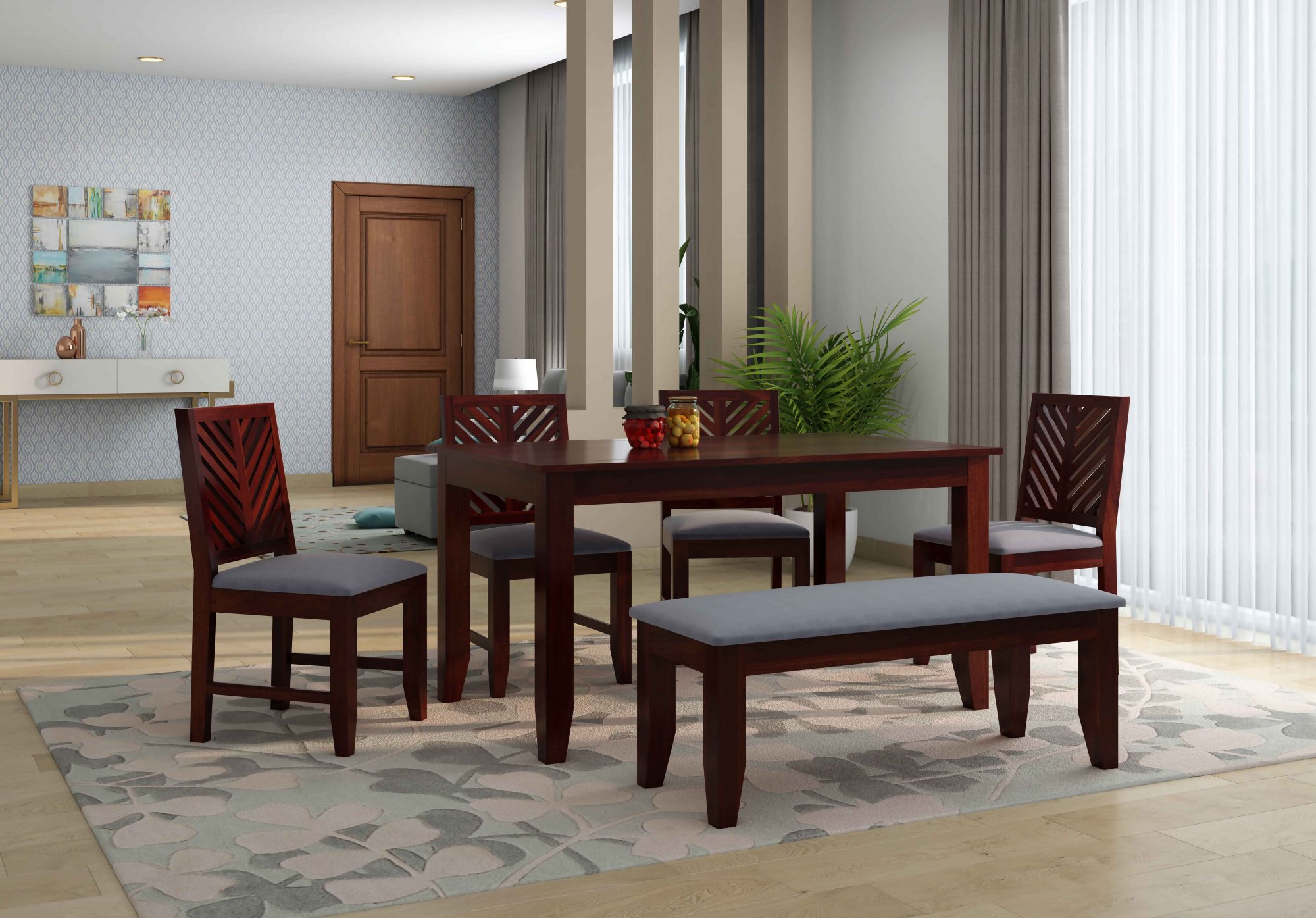 Corsica Sheesham Wood Dining Table 6 Seater