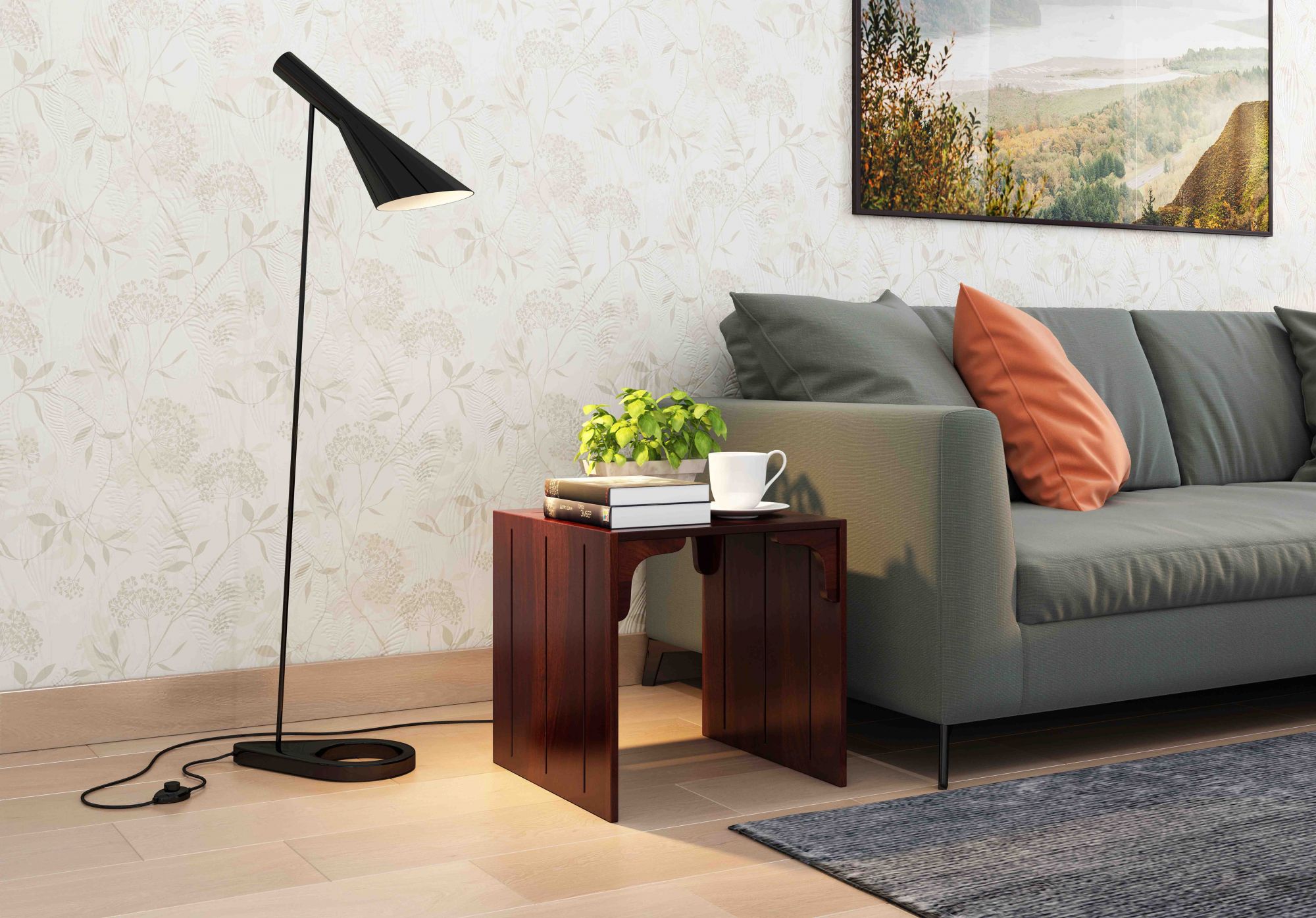 U Wooden Side Table