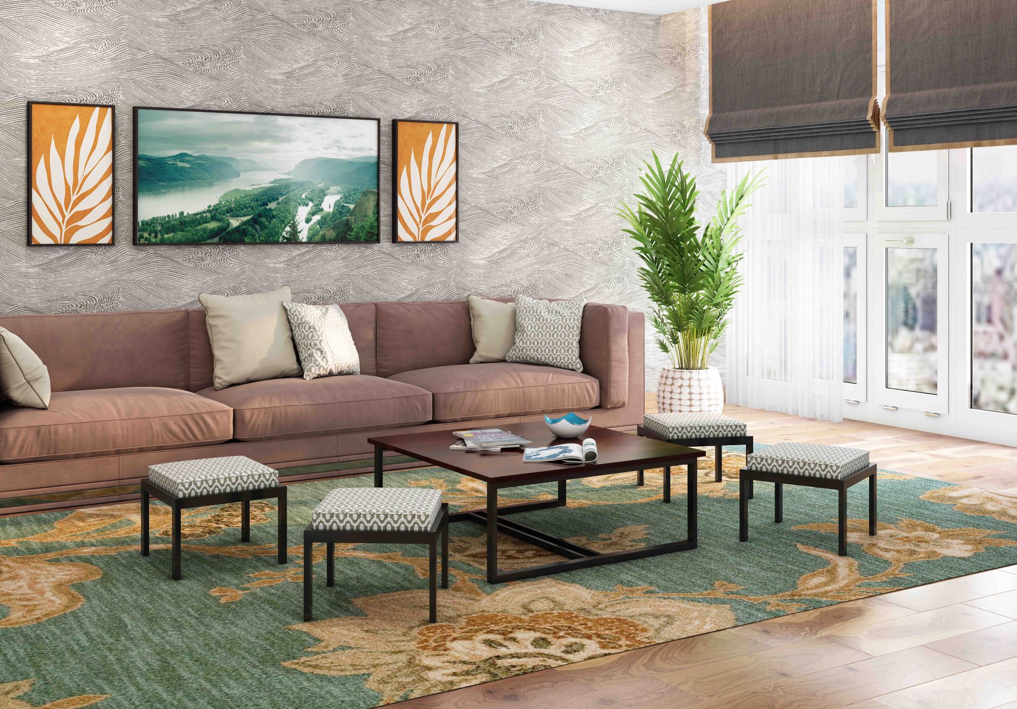 Falon 4 Stool Coffee Table