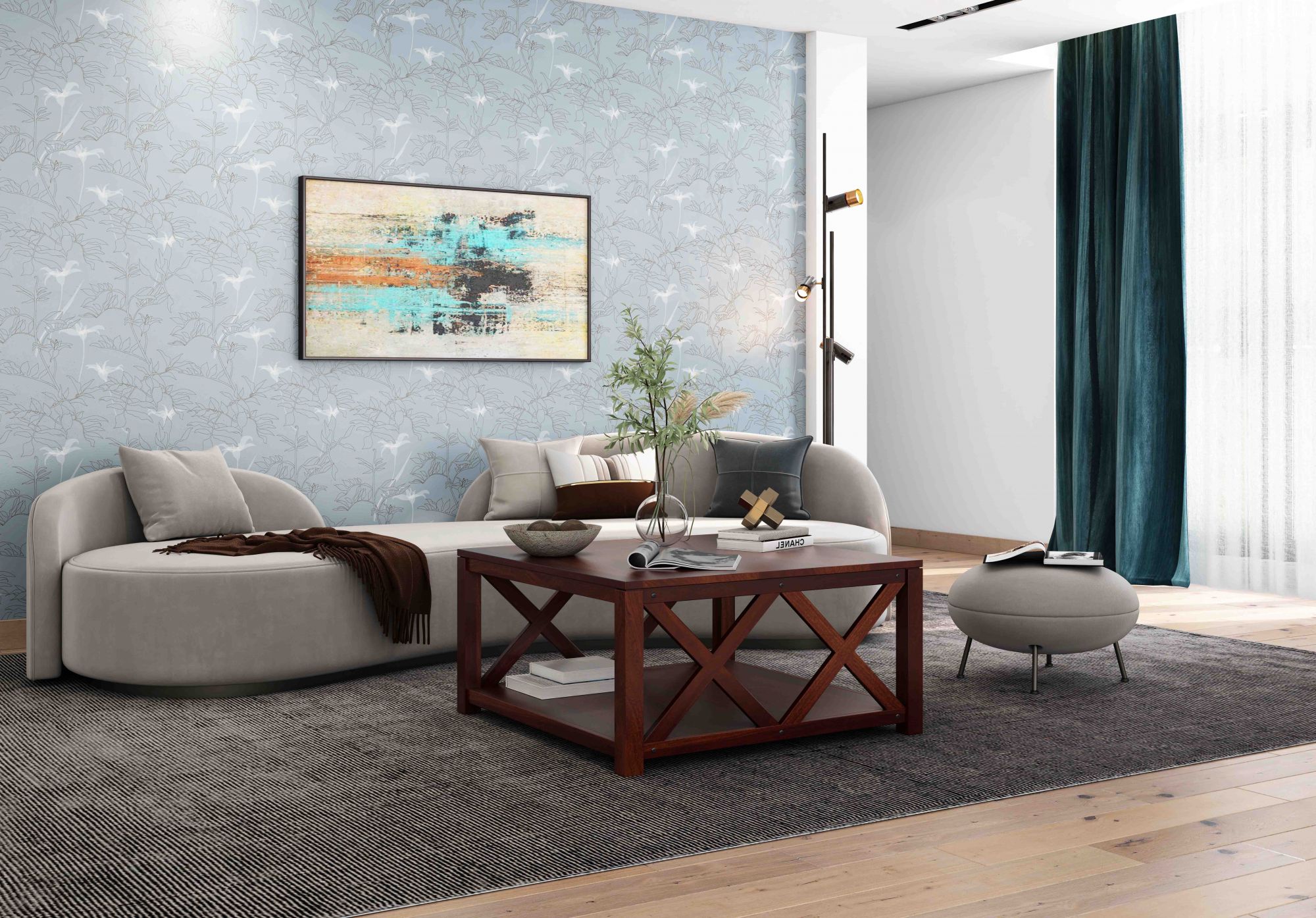 Bliss Wooden Center Table Walnut