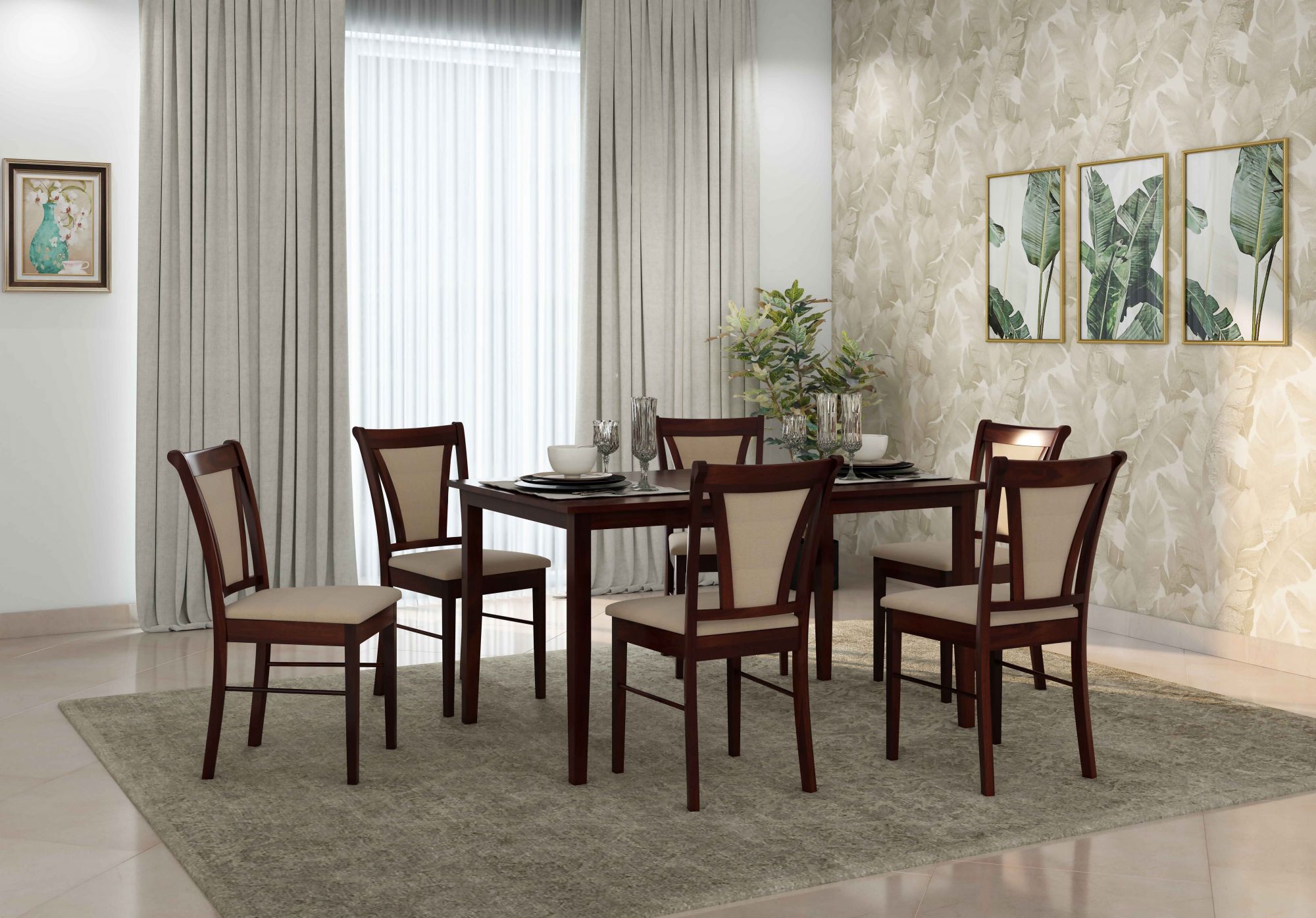 Niger Sheesham Wood Dining Table 6 Seater