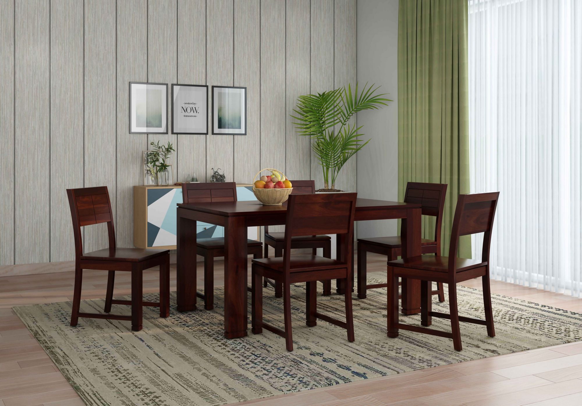 Capri Sheesham Wood Dining Table 6 Seater