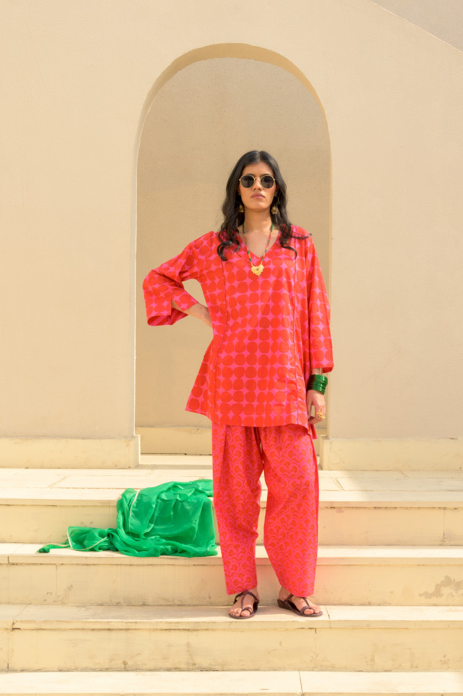 Image of Babli Set, Popole Red Pink