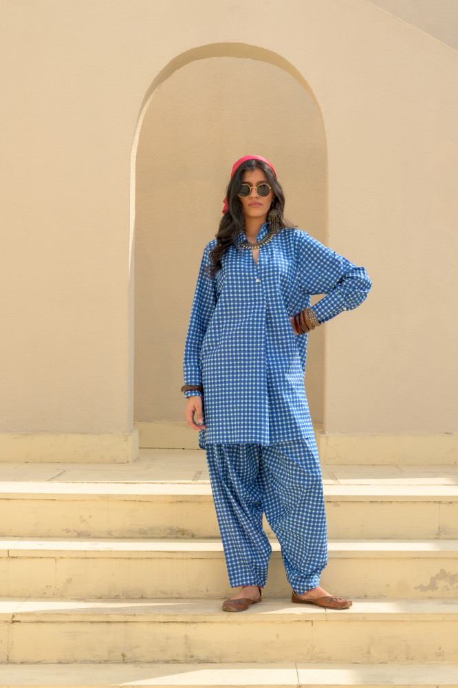 Image of Guddan Set, Blue Checks