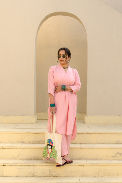 Kamla Set, Pink Linen