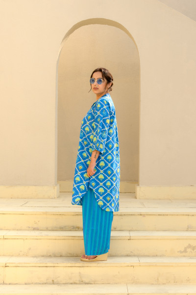 Pinky Set, Lattice Blue