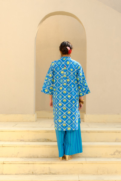 Pinky Set, Lattice Blue