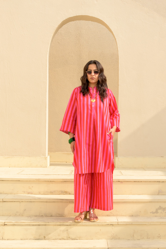 Image of Pinky Set, Soneva Stripe Pink Red