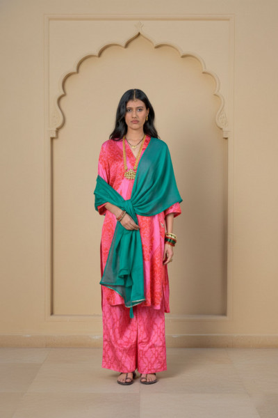 Poonam Suit Set, Emperor Red Pink