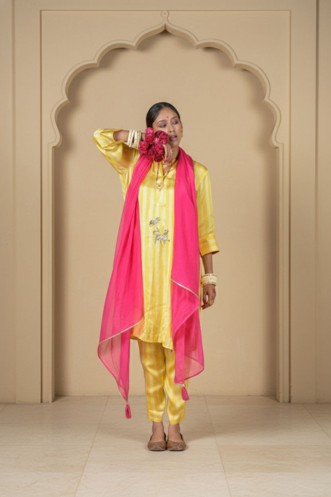 Image of Poonam Suit Set,Soneva Yellow Butter
